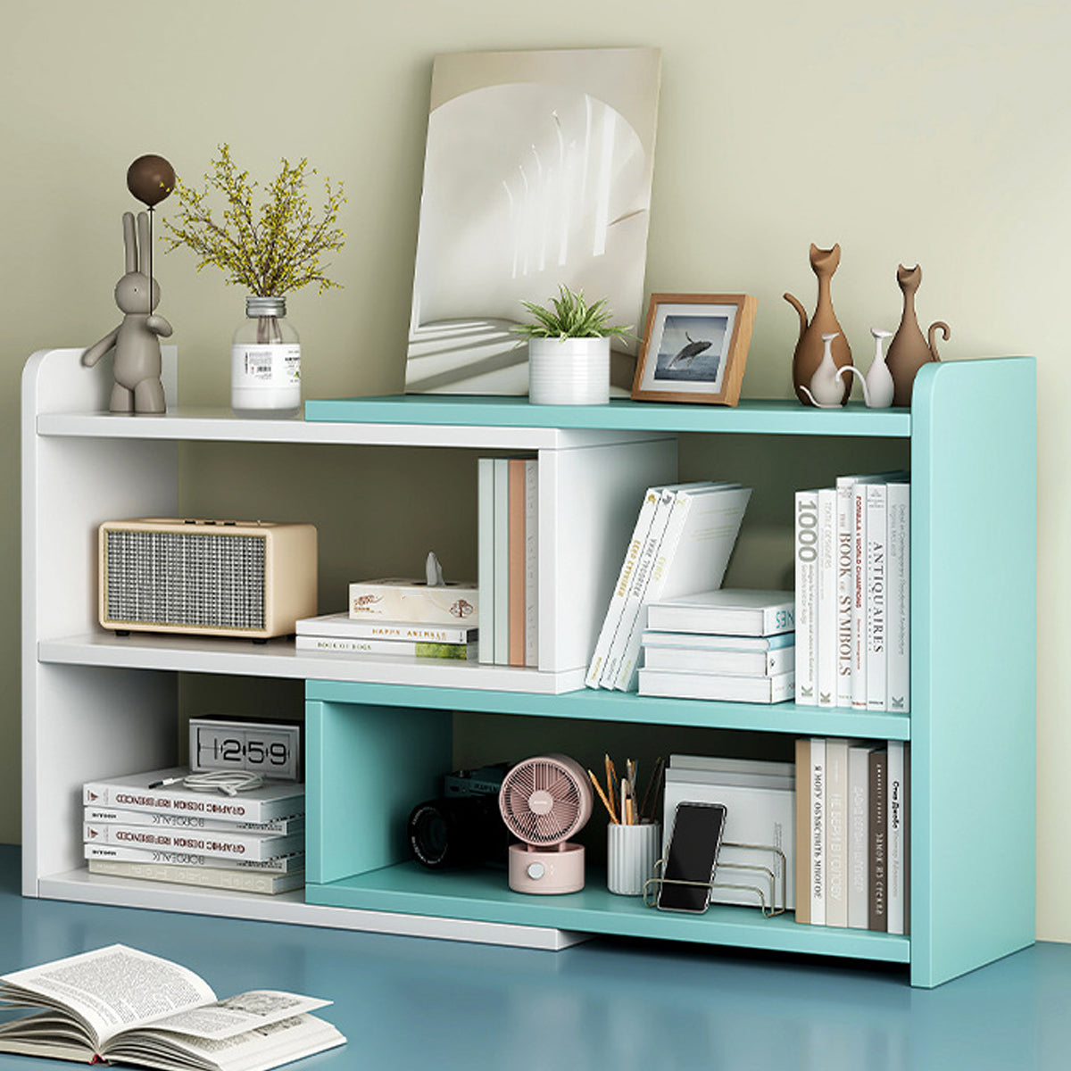 Desktop Multi Layer Bookcase Extendable Storage Rack Shelf