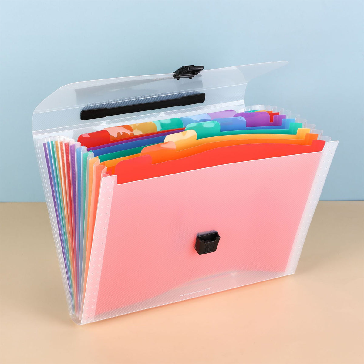 A4 Accordion File Folder 13 Pockets with Handle Buckle PP