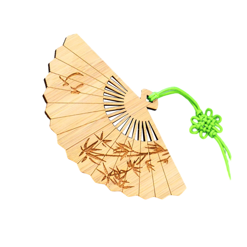 Bamboo Bookmark Chinese Style Instrument and Fan Shape