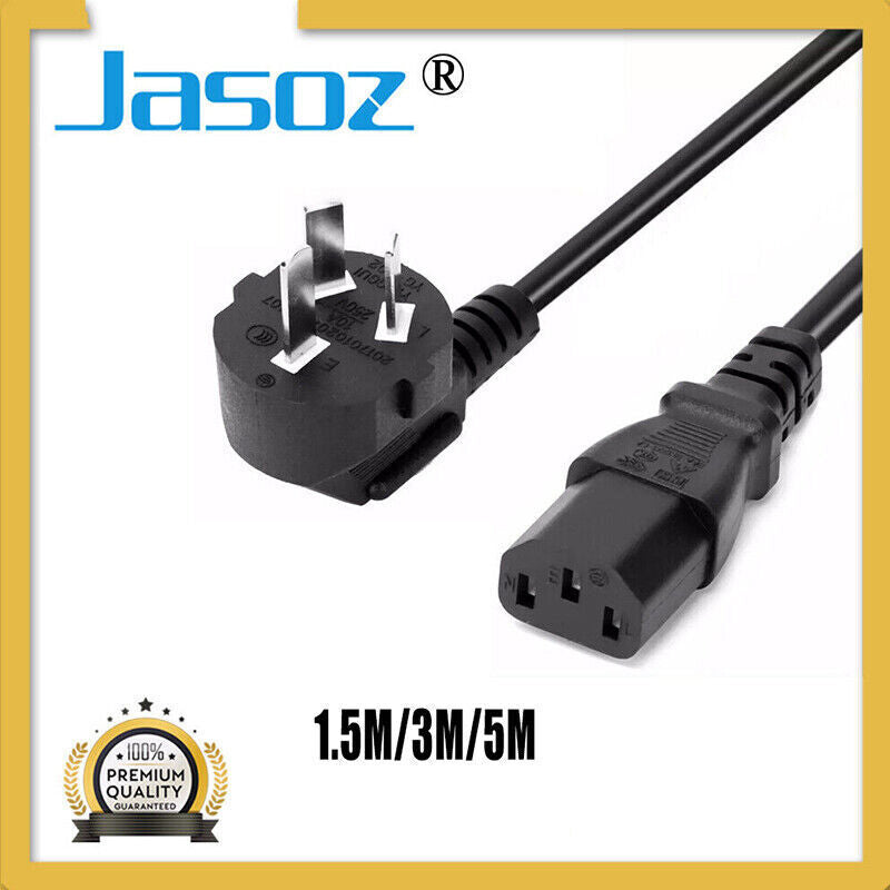 3 Pin Power Cord Lead Cable for PC Monitor Printer 250V 10A