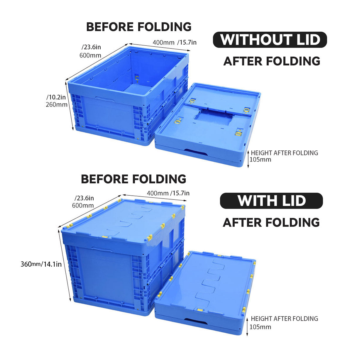 Foldable Plastic Storage Box for Workshop