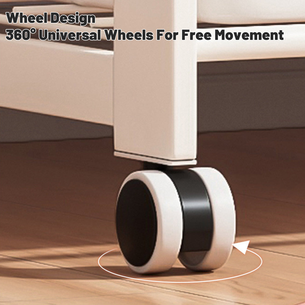 Kids Wooden Bookcase Multilayer Shelf with Wheels