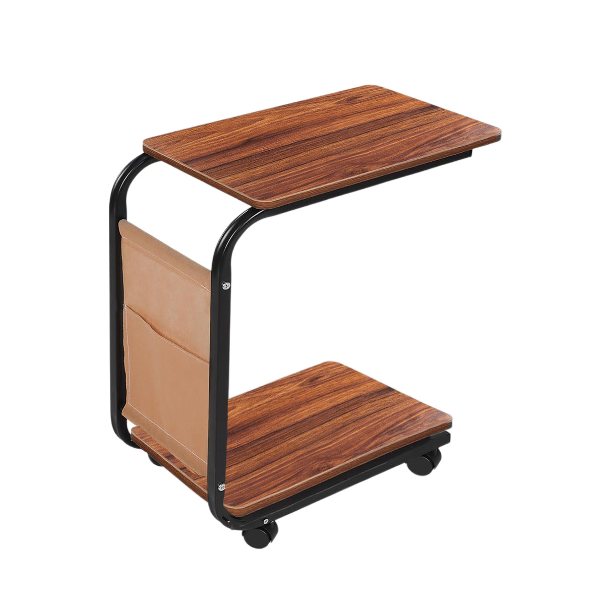 Movable Side Table with Wheels for Sofa Bedroom Living Room