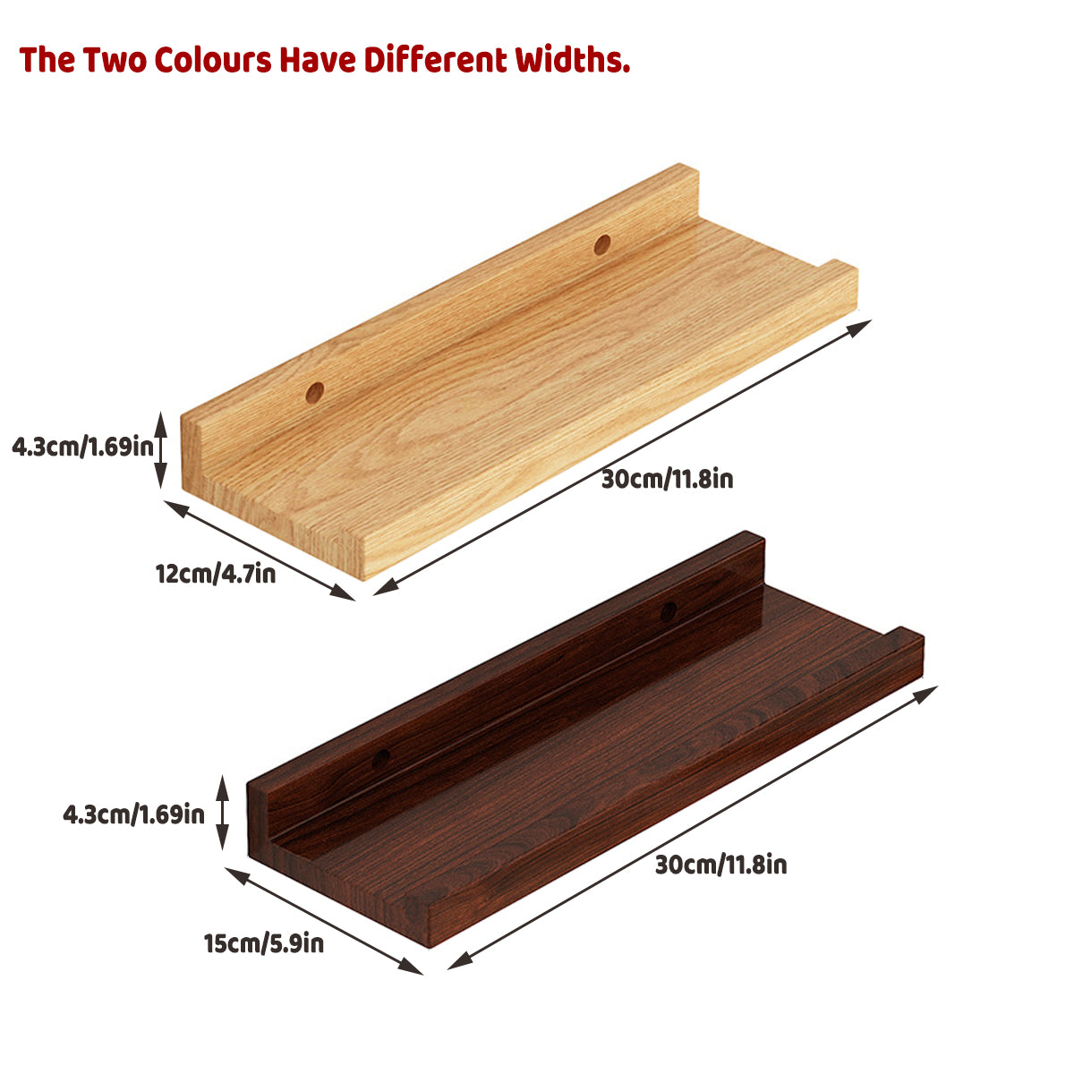 Wall Mounted Floating Wood Storage Shelf for Home Organization