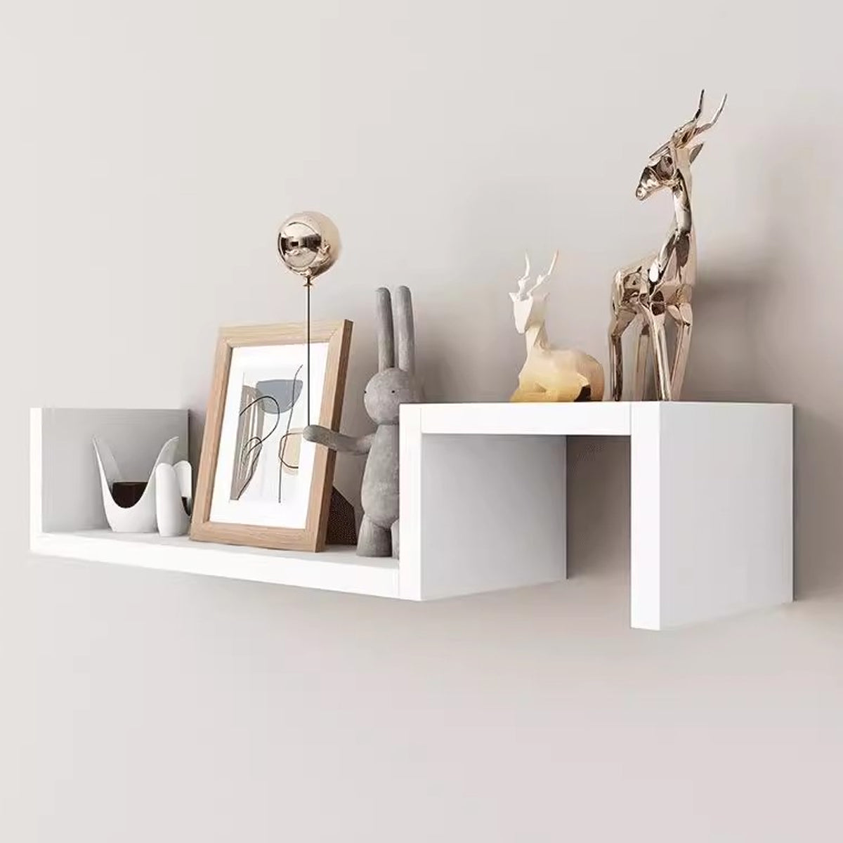 Wall Mounted Wooden Storage Shelf Multi Layer Display Rack