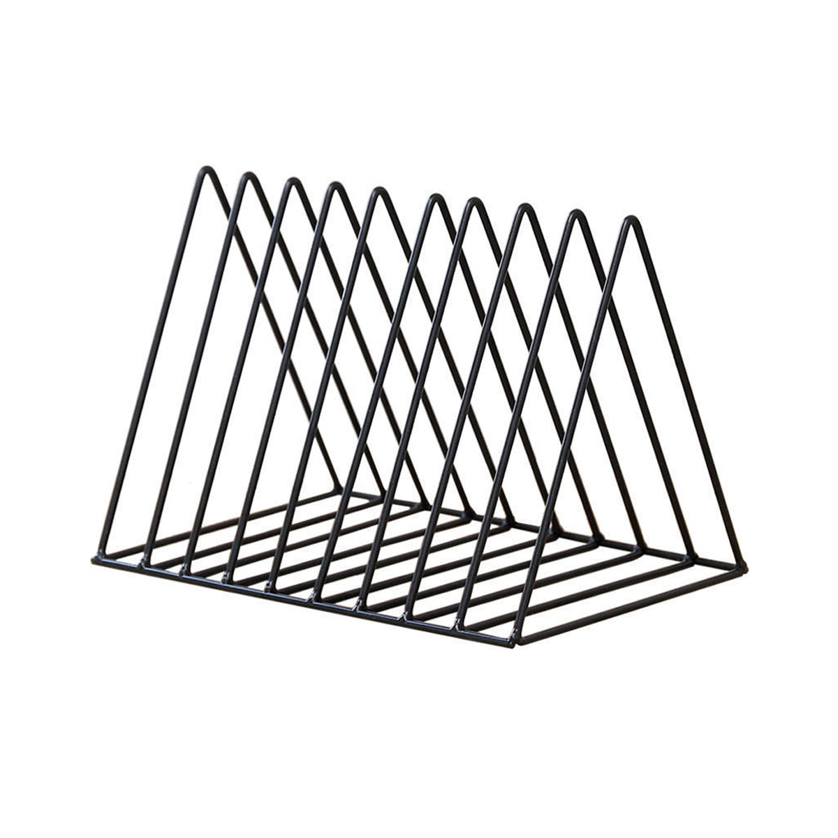 Iron Art Triangular Book Stand Desktop Bookshelf Organizer