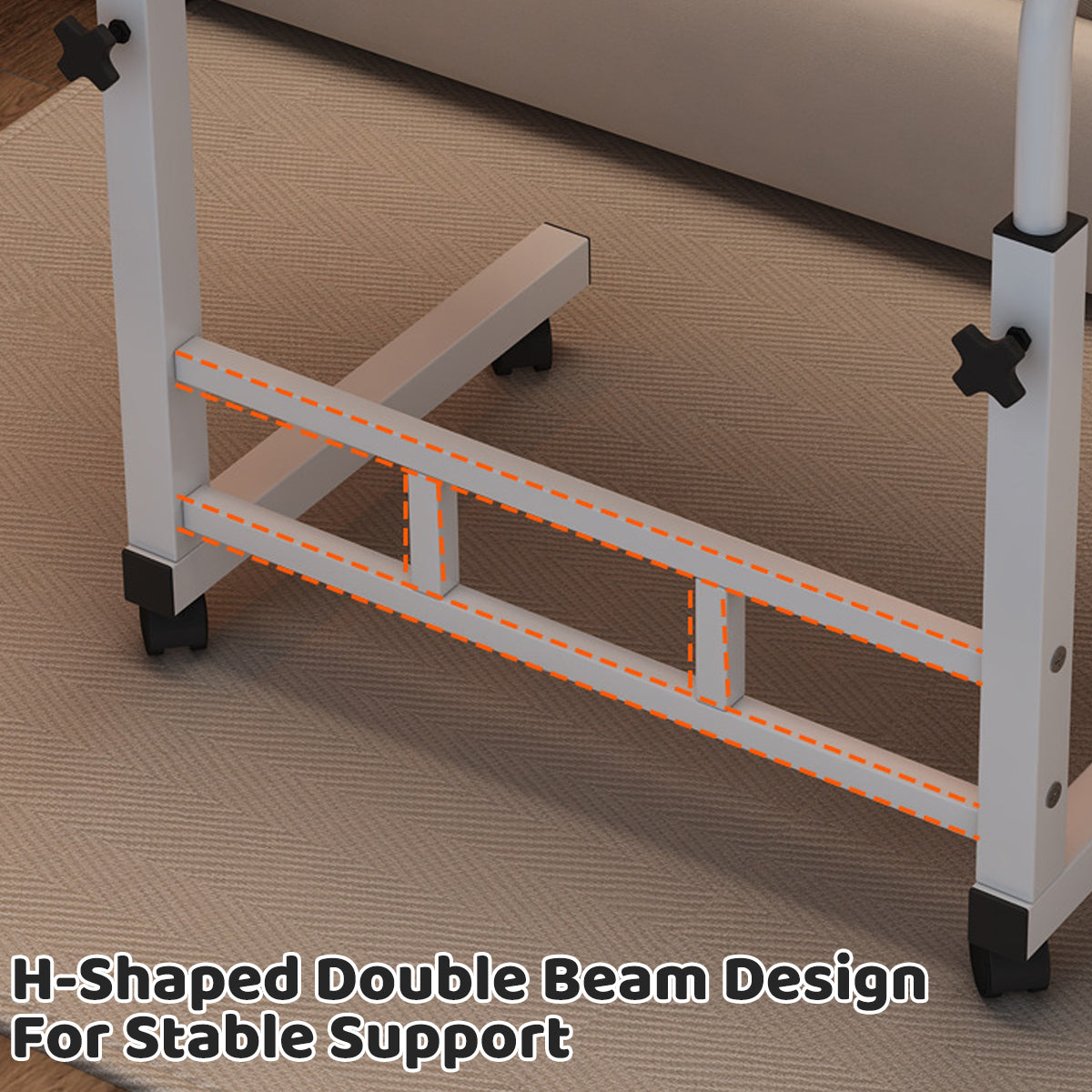 Adjustable Mobile Laptop Desk with Ergonomic Height Design