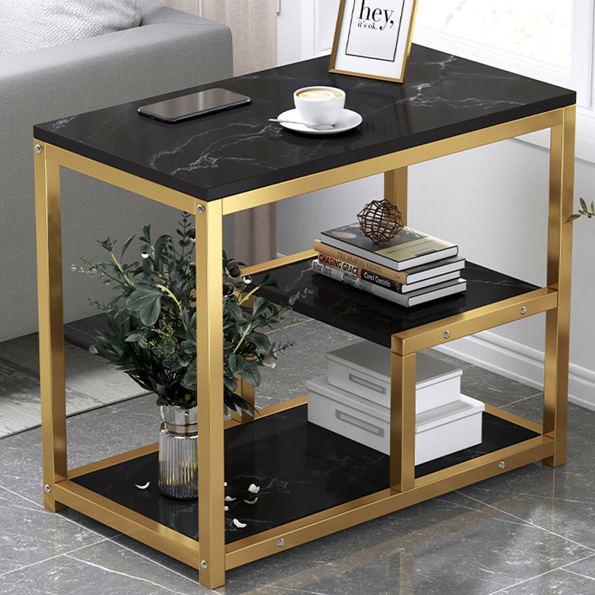 Marble Coffee Table Nesting Sofa Side Bed End Table