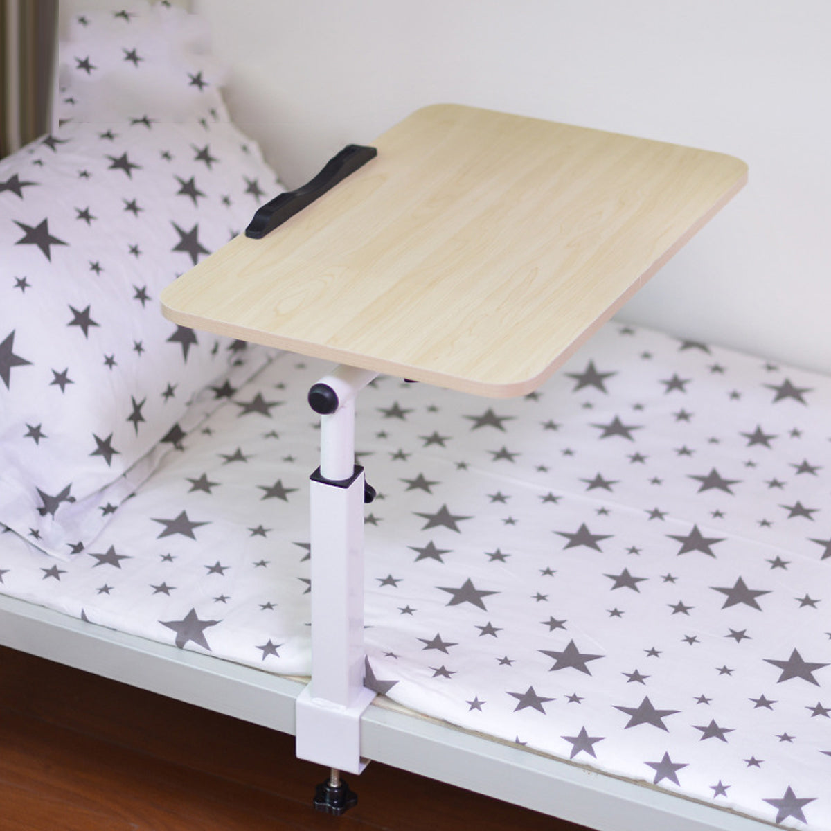 Adjustable Bedside Desk with Foldable Frame for Dorm and Bedroom