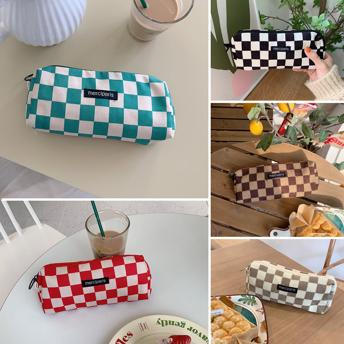 Pencil Case Organiser Bag Large Capacity Corduroy Zipper