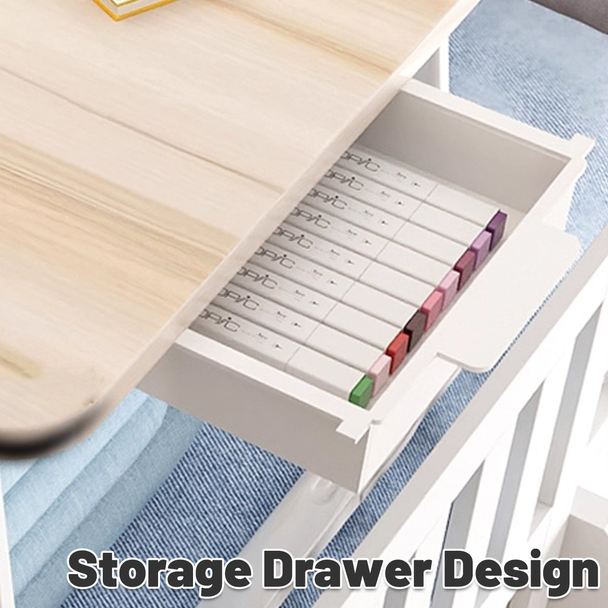 Foldable Bed Desk with Large Tabletop and Portable Design