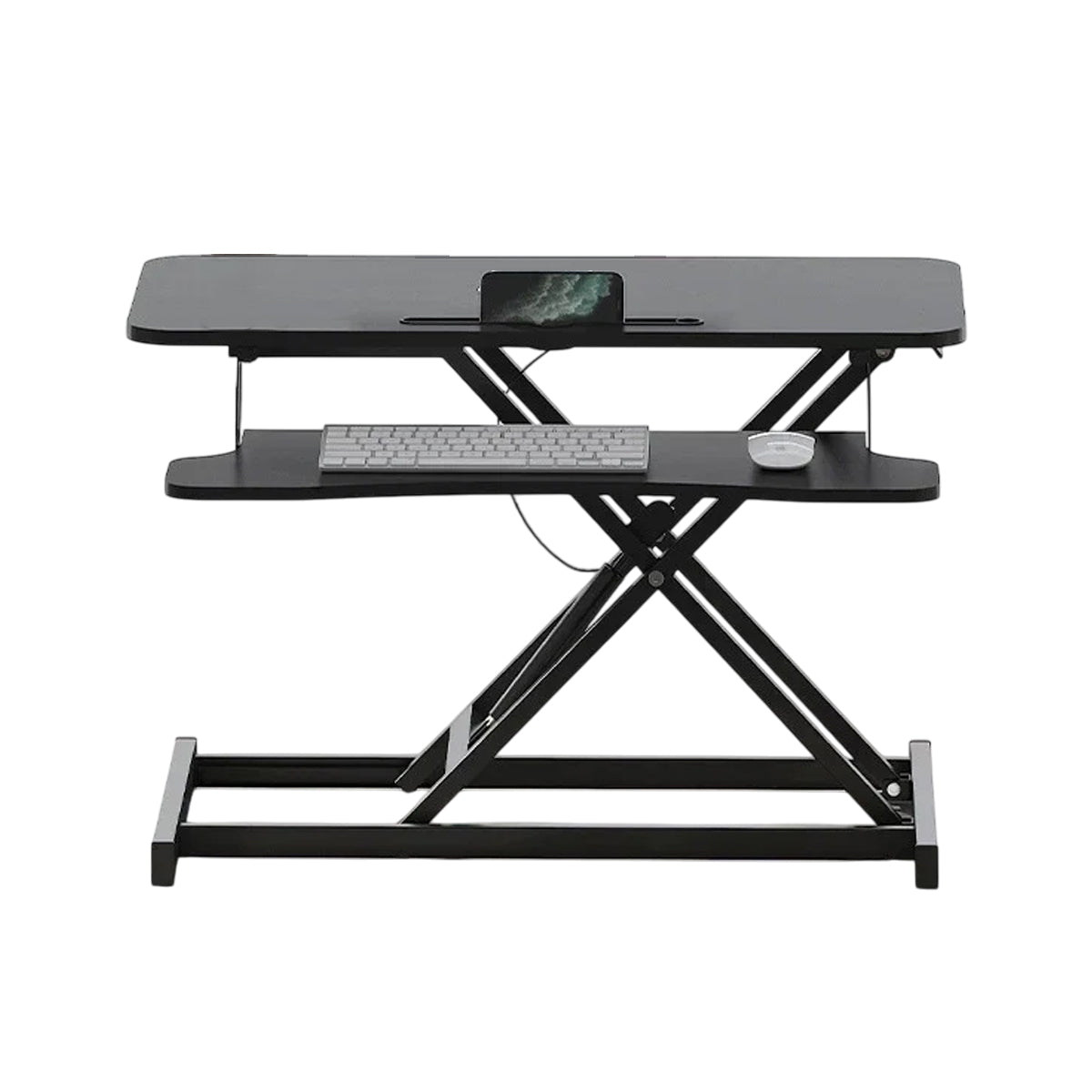 Adjustable Desktop Elevator Stand with Pneumatic Lift Black