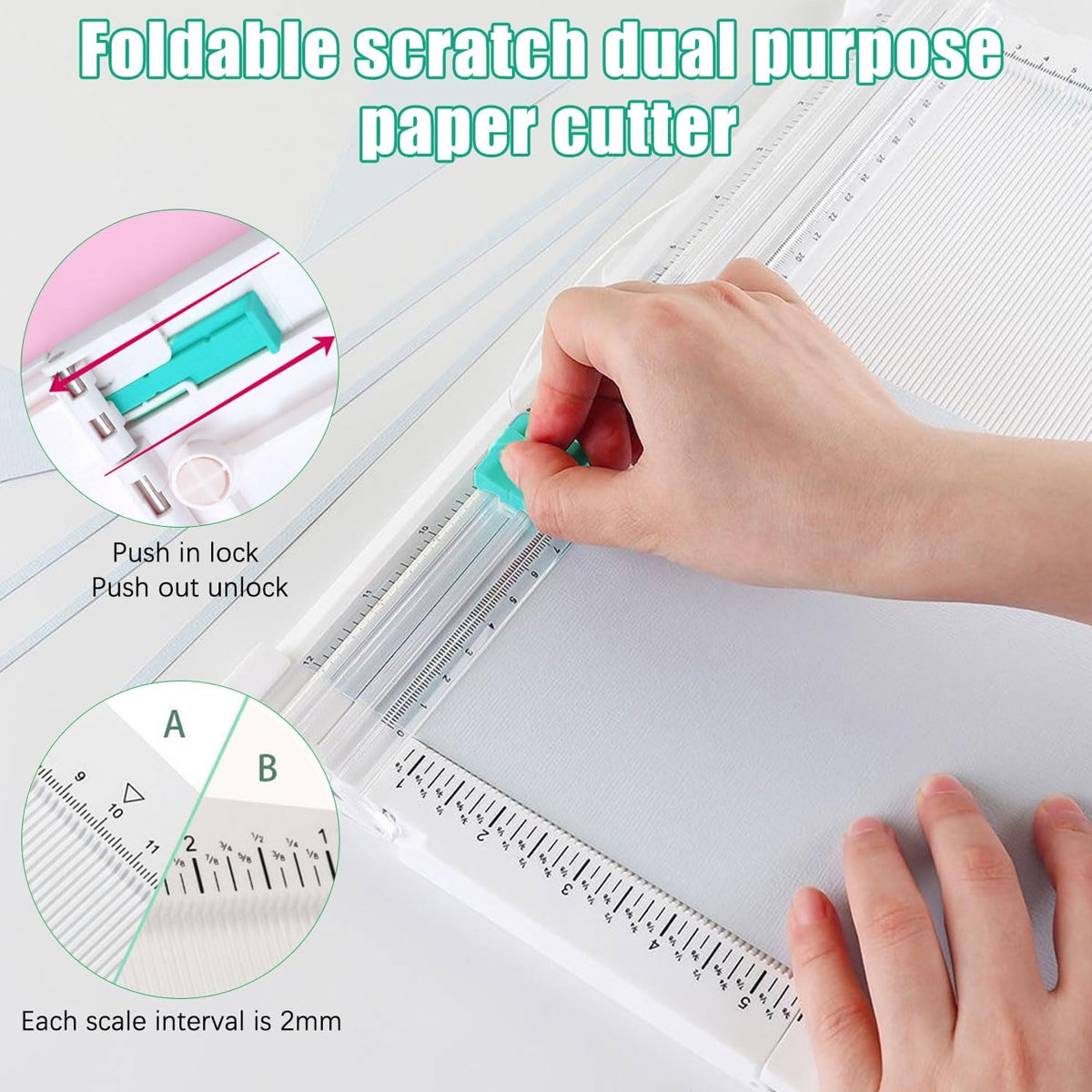 2-in-1 Foldable Paper Cutter with Scoring for A4 Photos