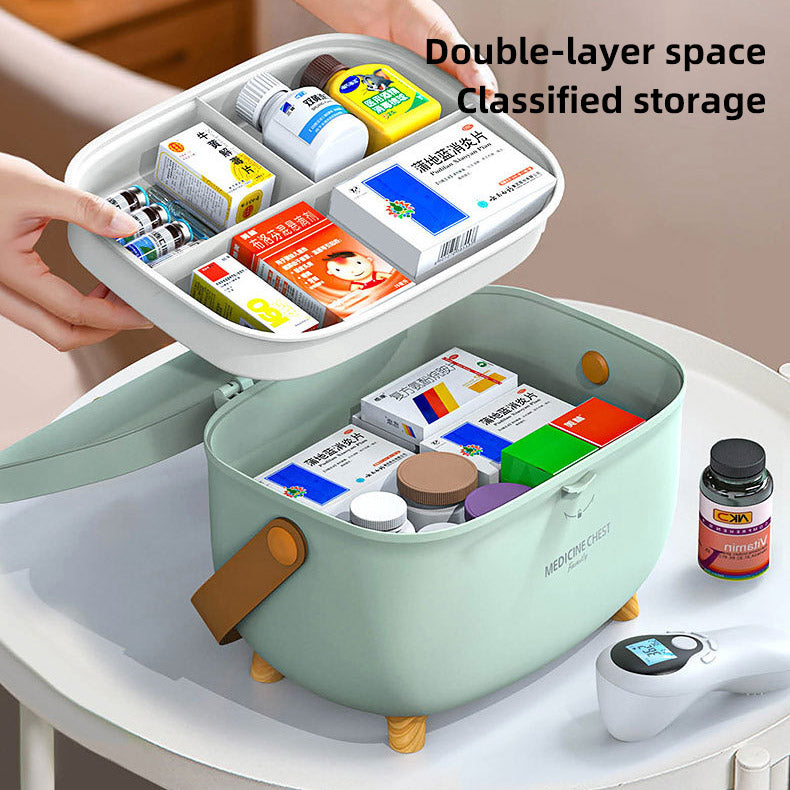 2-Layer Portable First Aid Kit Storage Box