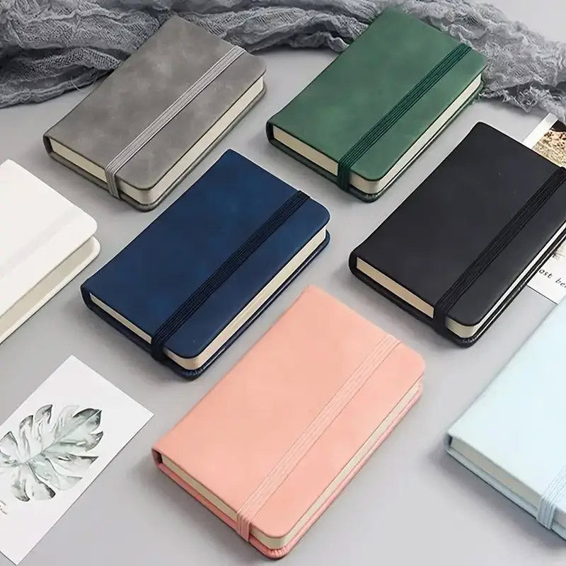 10 Pcs A7 Mini Pocket Notebooks Waterproof Leather Cover