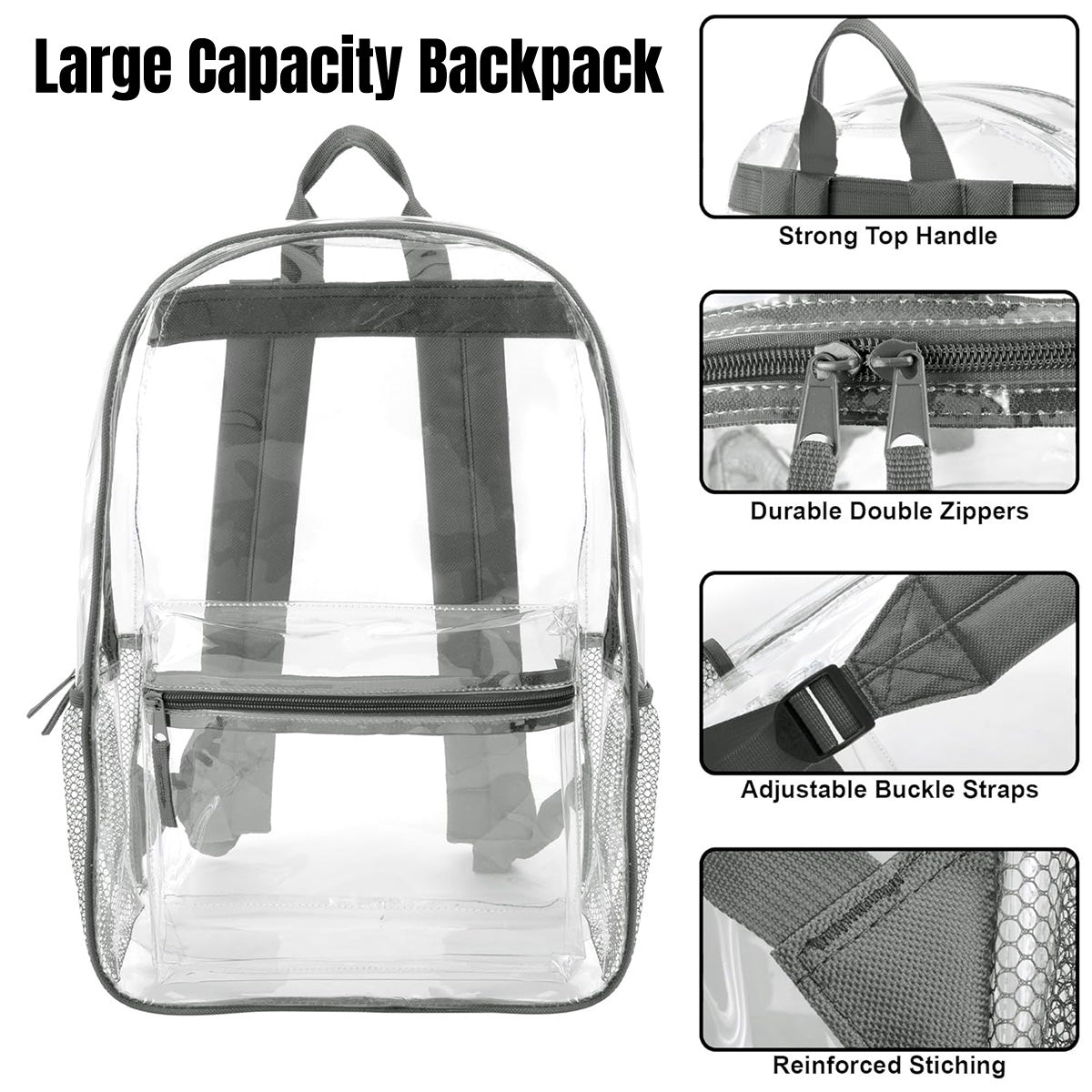 Waterproof Transparent PVC Backpack Travel Bag