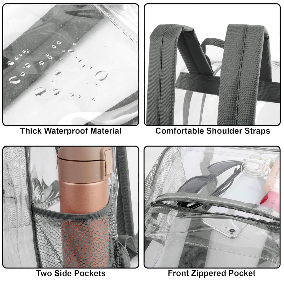 Waterproof Transparent PVC Backpack Travel Bag