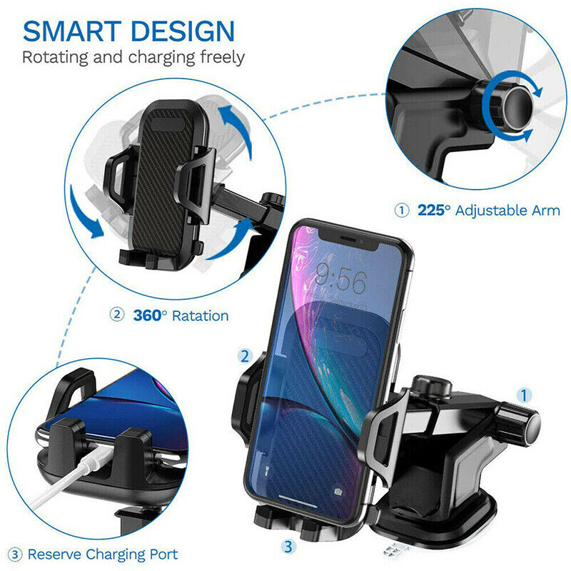 Universal 360 Car Phone Holder Long Neck Cradle