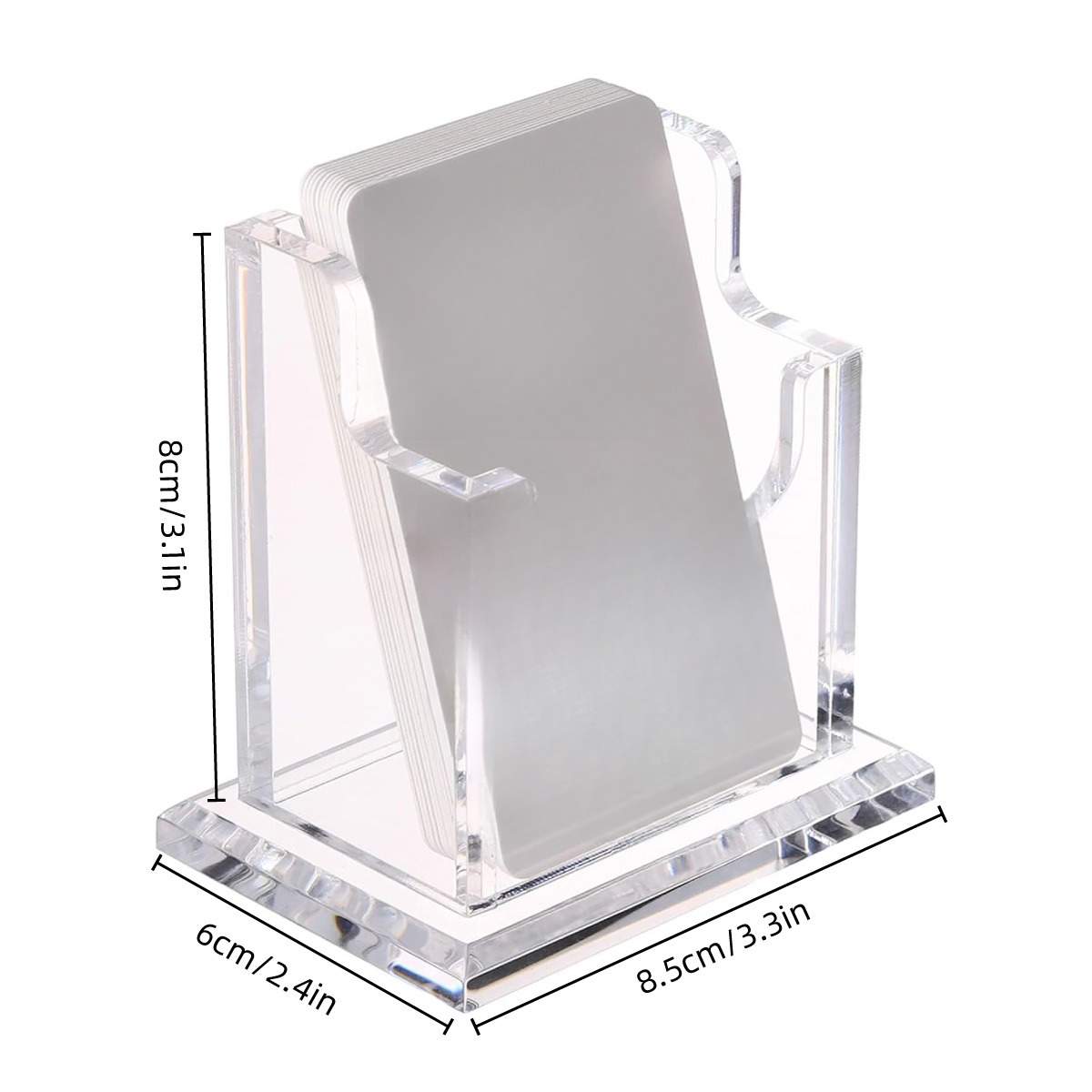 Clear Acrylic Business Card Holder with Stable Base Organizer