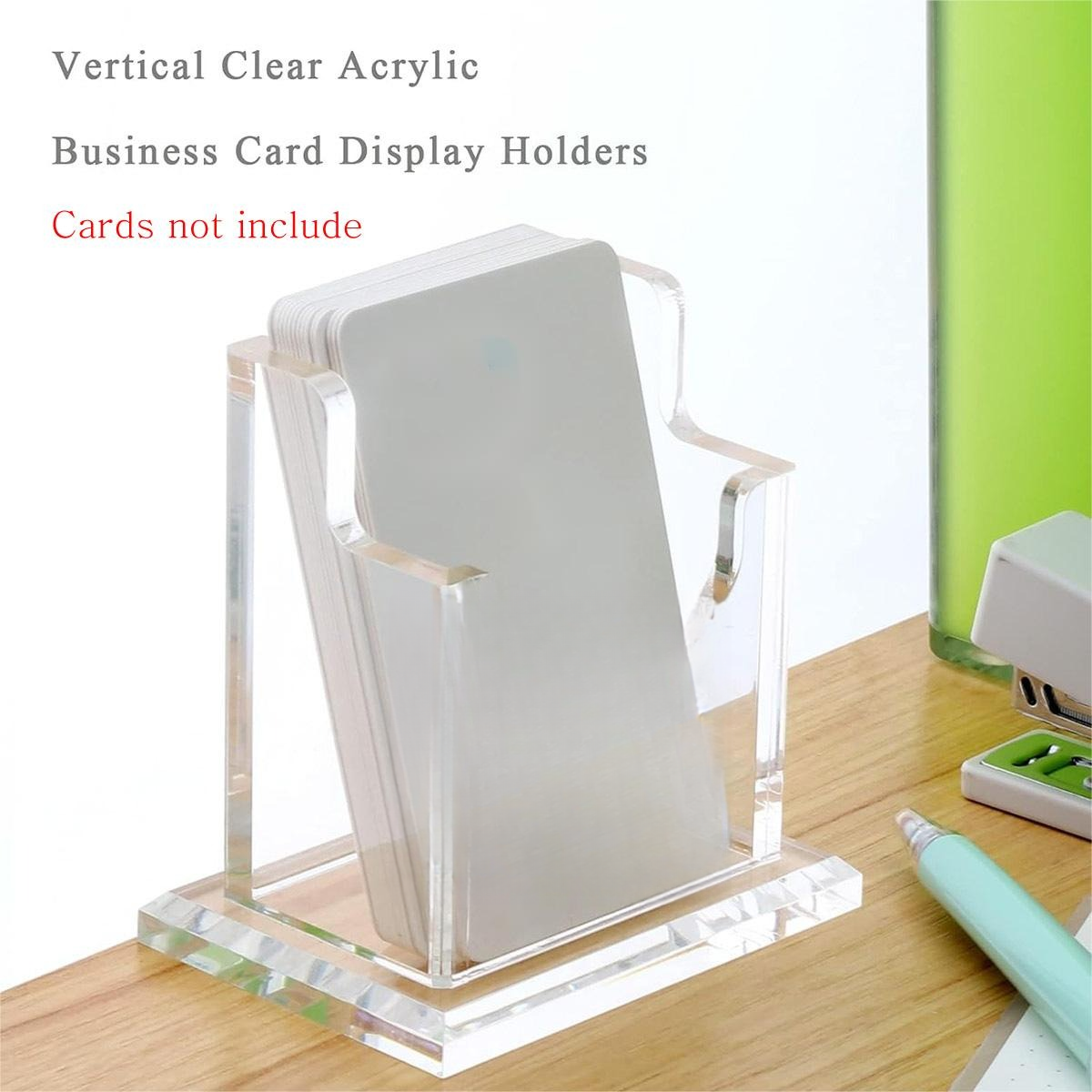 Clear Acrylic Business Card Holder with Stable Base Organizer