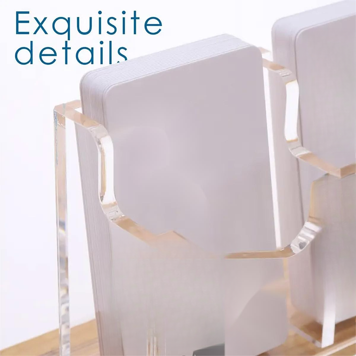 Clear Acrylic Business Card Holder with Stable Base Organizer