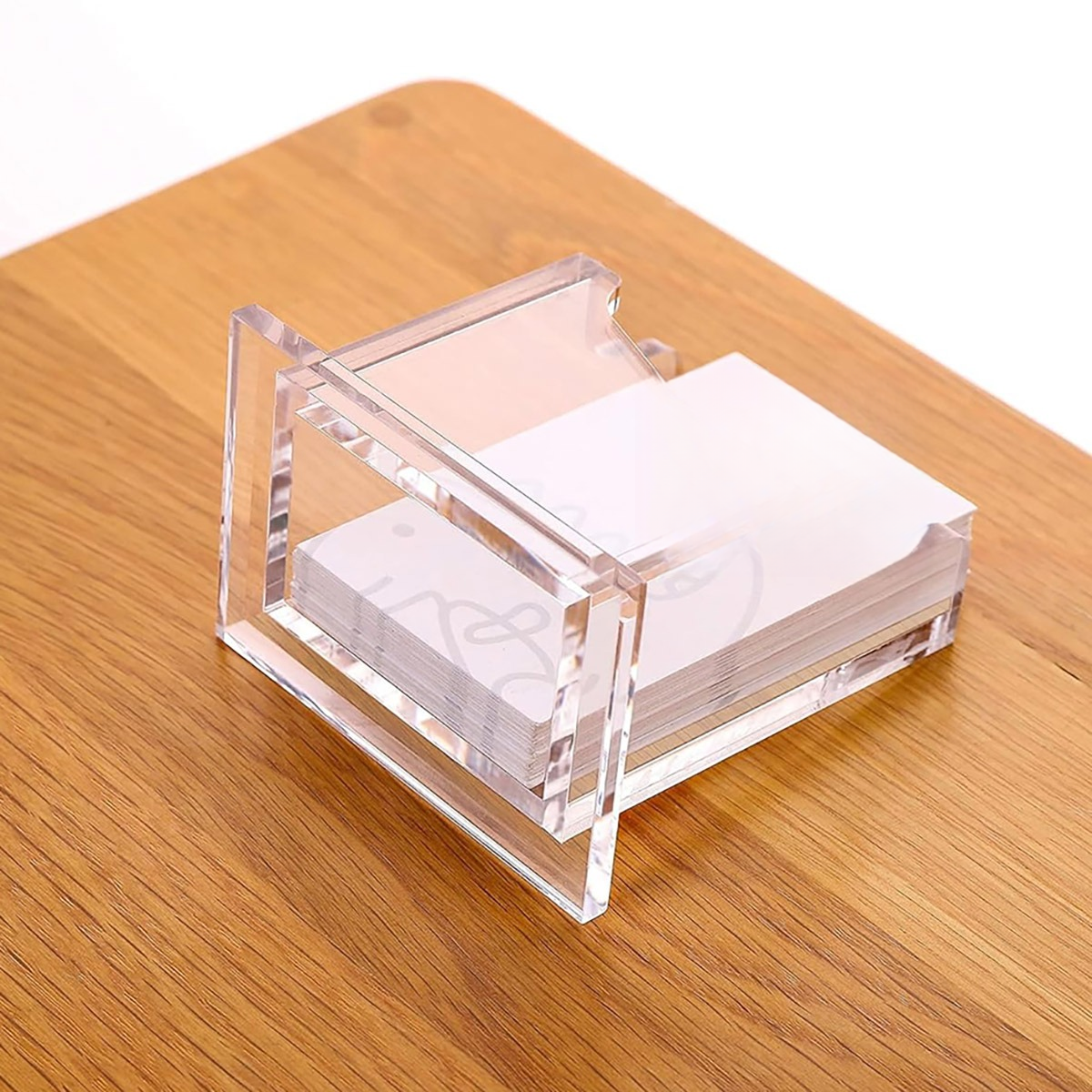 Clear Acrylic Business Card Holder with Stable Base Organizer