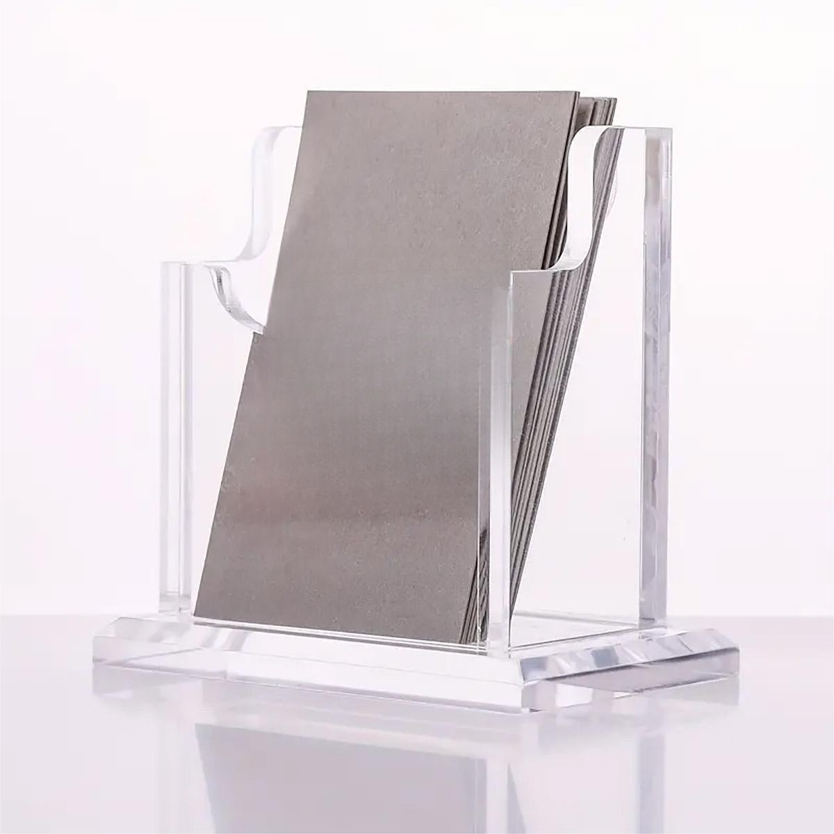 Clear Acrylic Business Card Holder with Stable Base Organizer