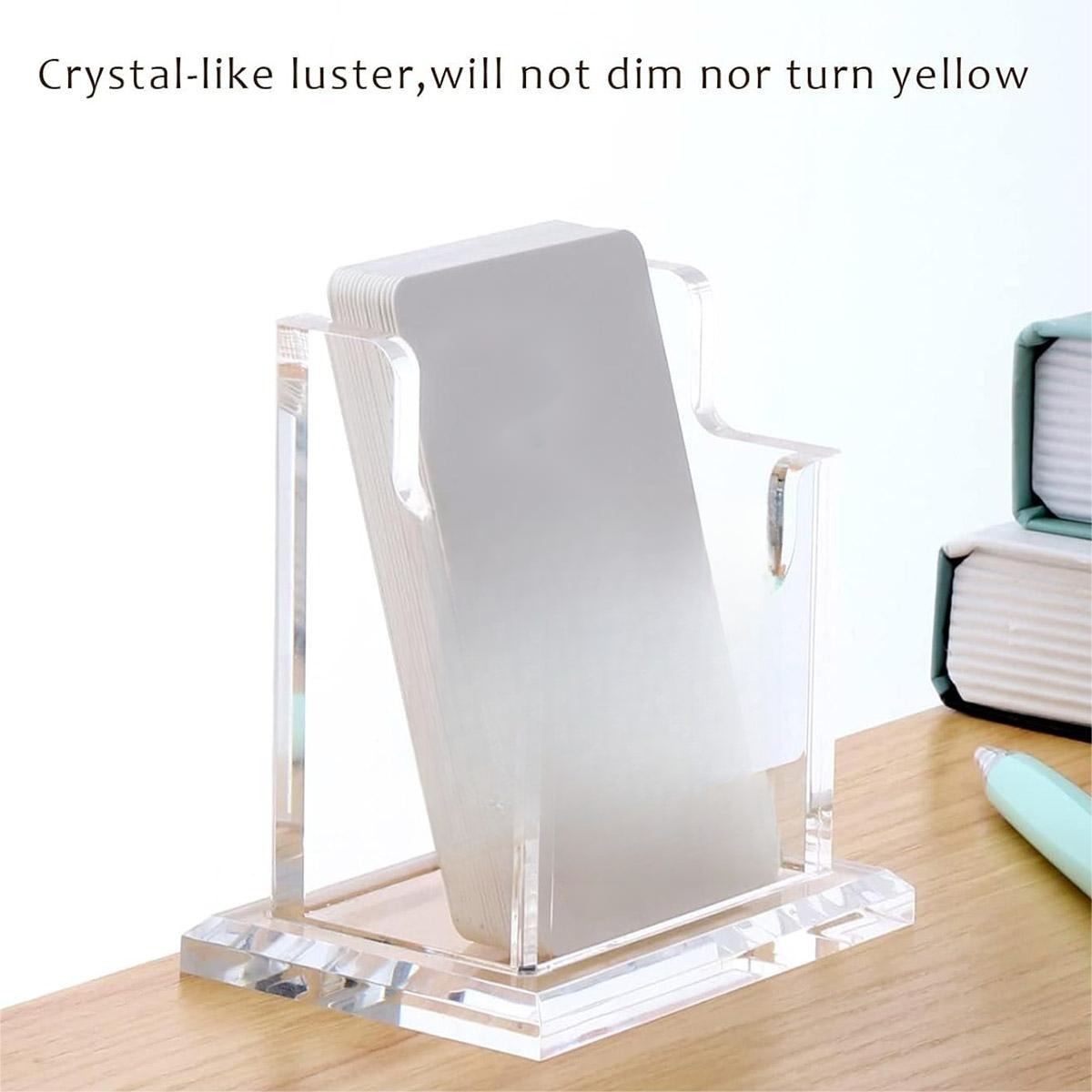 Clear Acrylic Business Card Holder with Stable Base Organizer