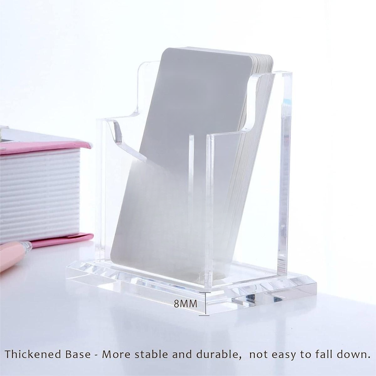 Clear Acrylic Business Card Holder with Stable Base Organizer