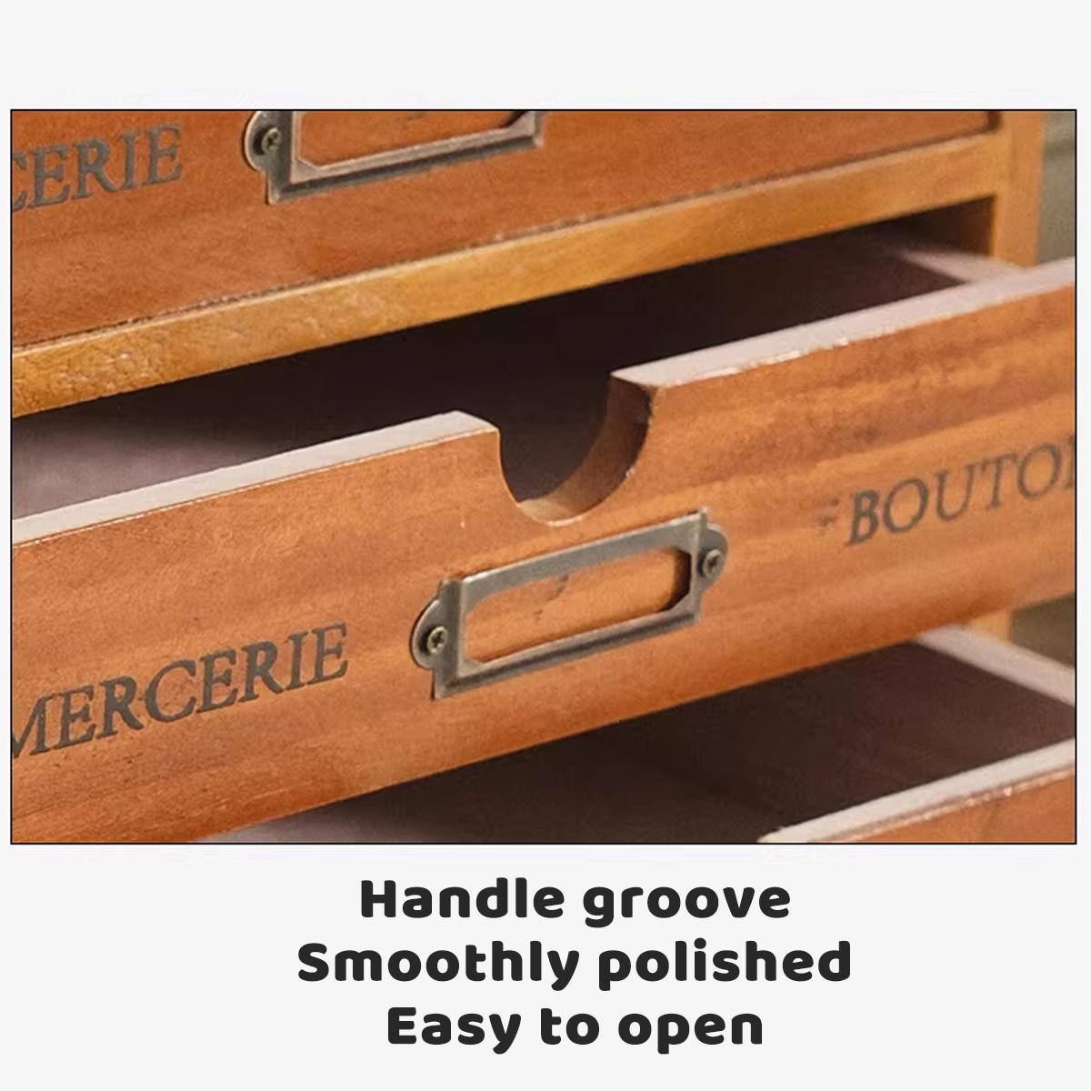 Solid Wood Desktop Storage Box with 4 or 5 Drawers