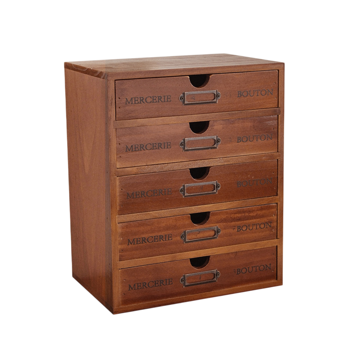 Solid Wood Desktop Storage Box with 4 or 5 Drawers