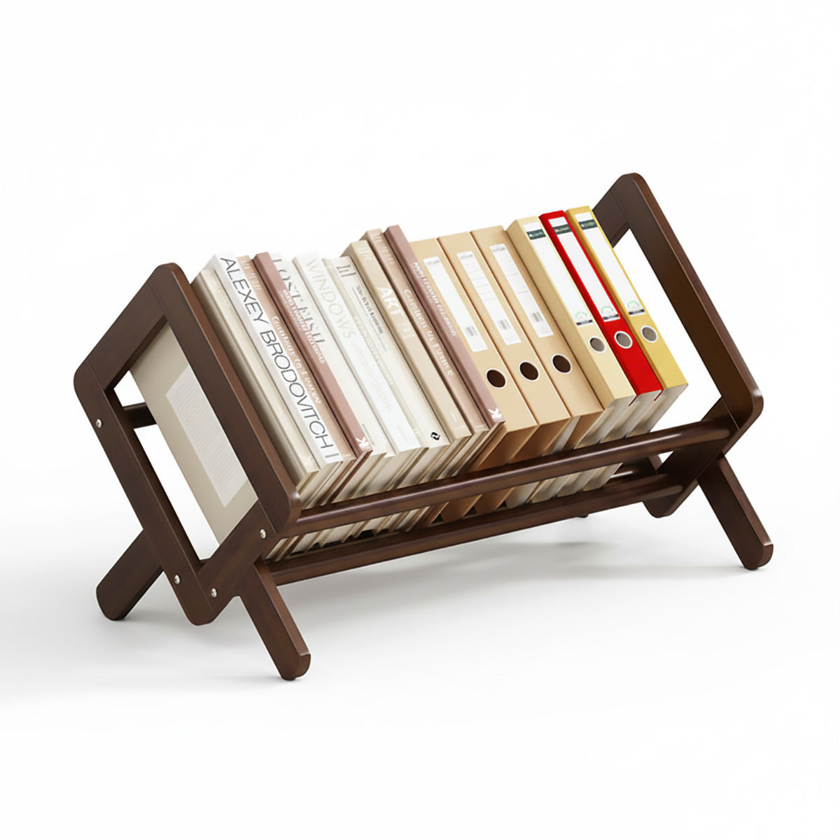 Bamboo Desktop Bookshelf with Angled Design