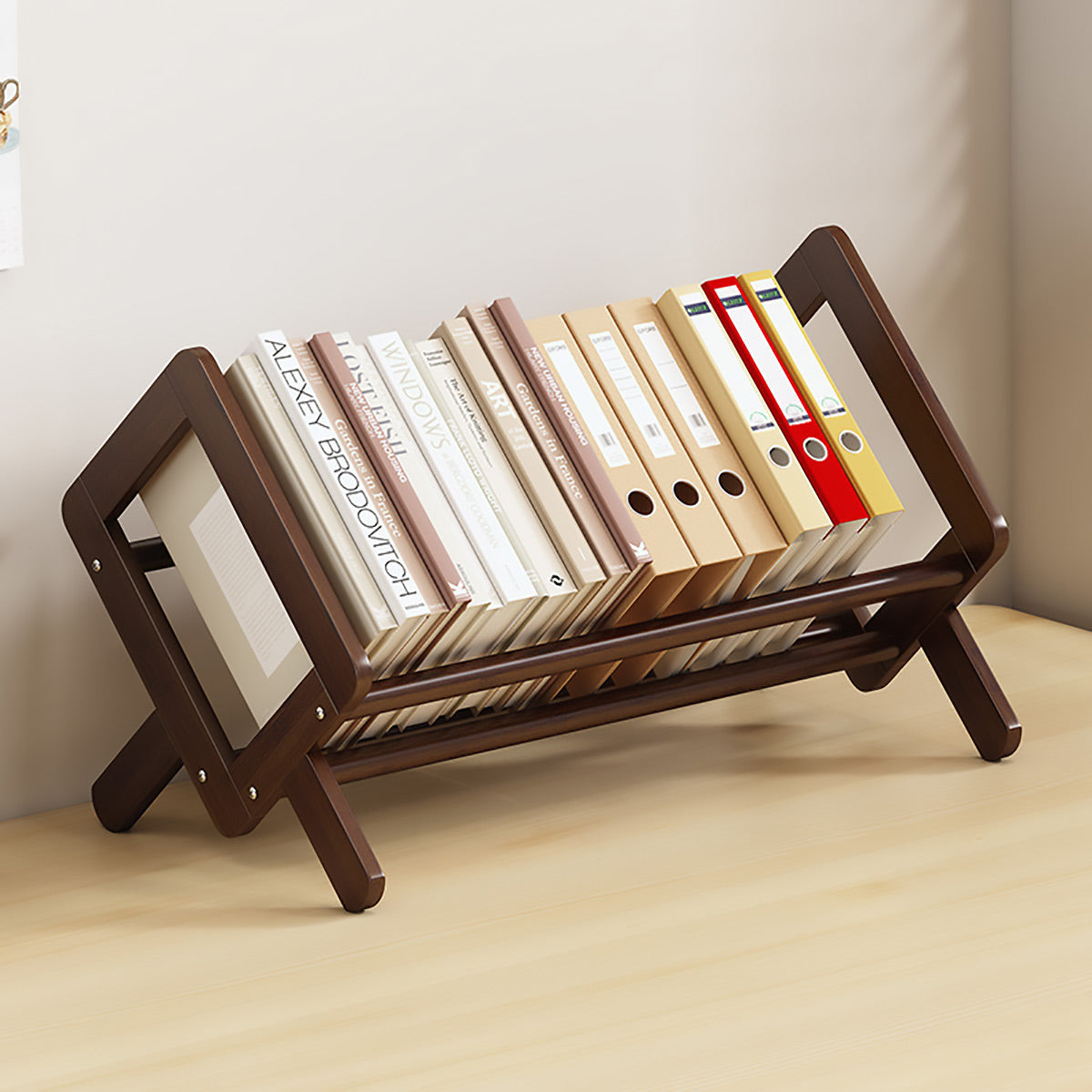 Bamboo Desktop Bookshelf with Angled Design