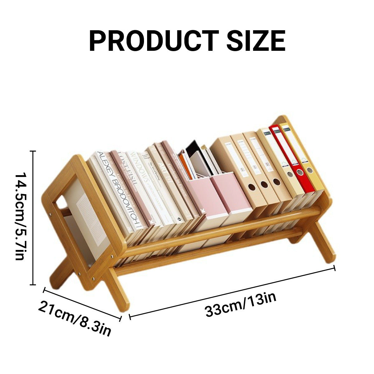 Bamboo Desktop Bookshelf with Angled Design