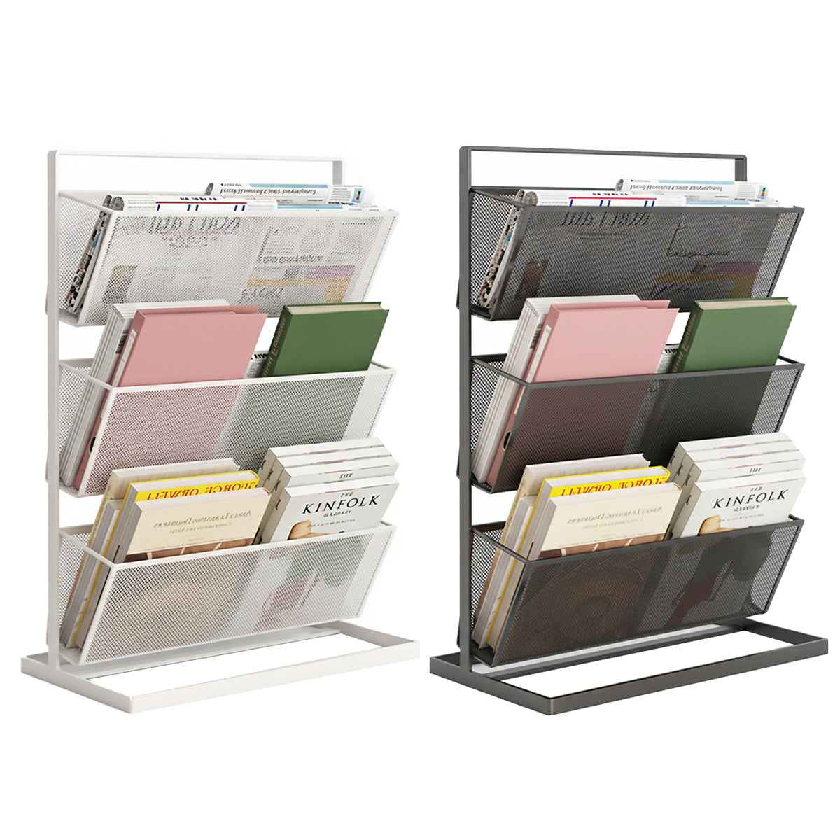3-Tier Desktop Mesh Bookshelf for Magazines