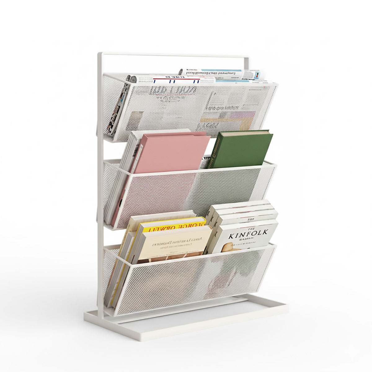 3-Tier Desktop Mesh Bookshelf for Magazines