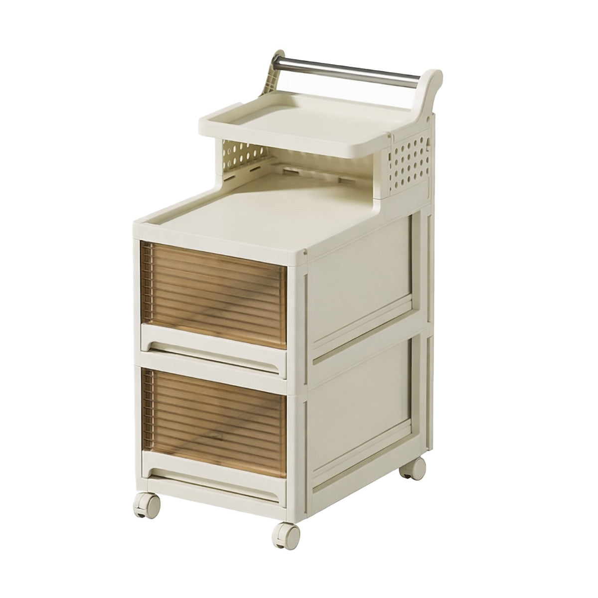 4-Tier Storage Trolley Transparent Drawers on Wheels