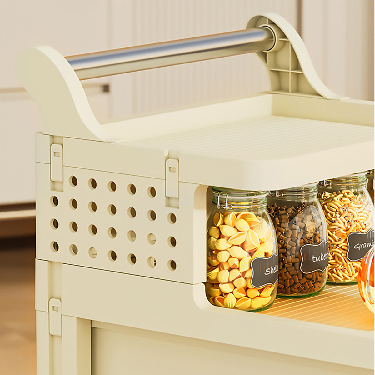4-Tier Storage Trolley Transparent Drawers on Wheels
