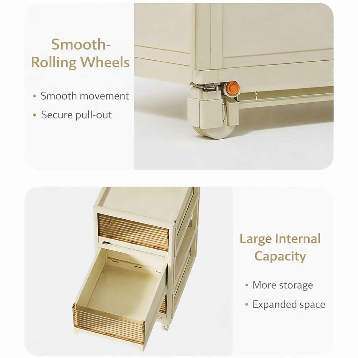 4-Tier Storage Trolley Transparent Drawers on Wheels