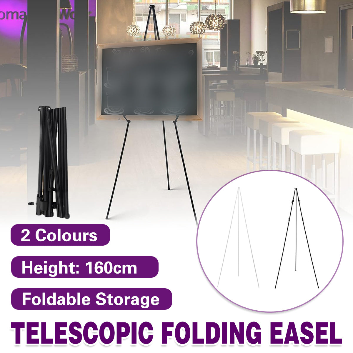 Adjustable Folding Metal Tripod Easel High Stability Stand