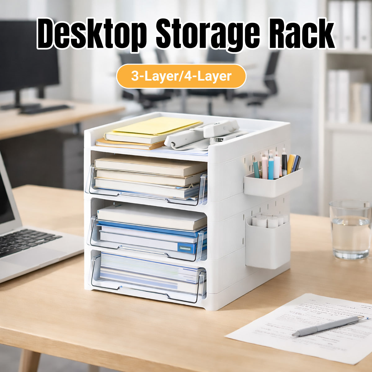 Desktop Pegboard Organiser Transparent Drawers