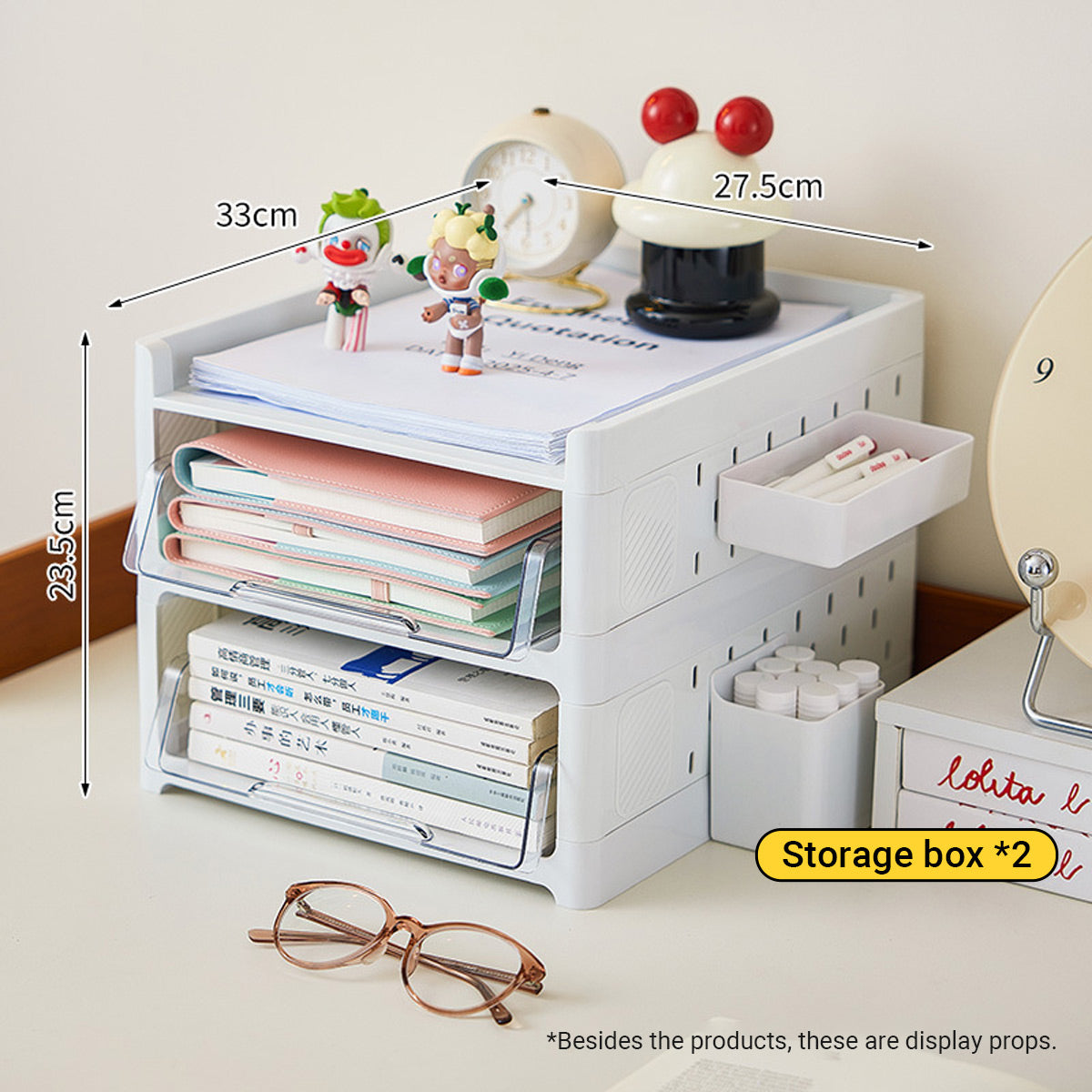 Desktop Pegboard Organiser Transparent Drawers