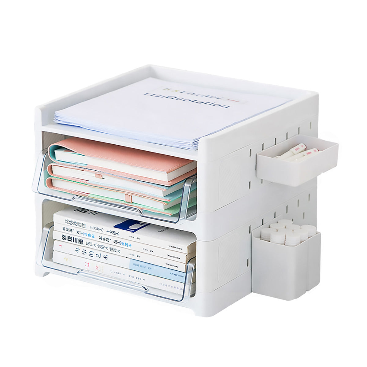 Desktop Pegboard Organiser Transparent Drawers