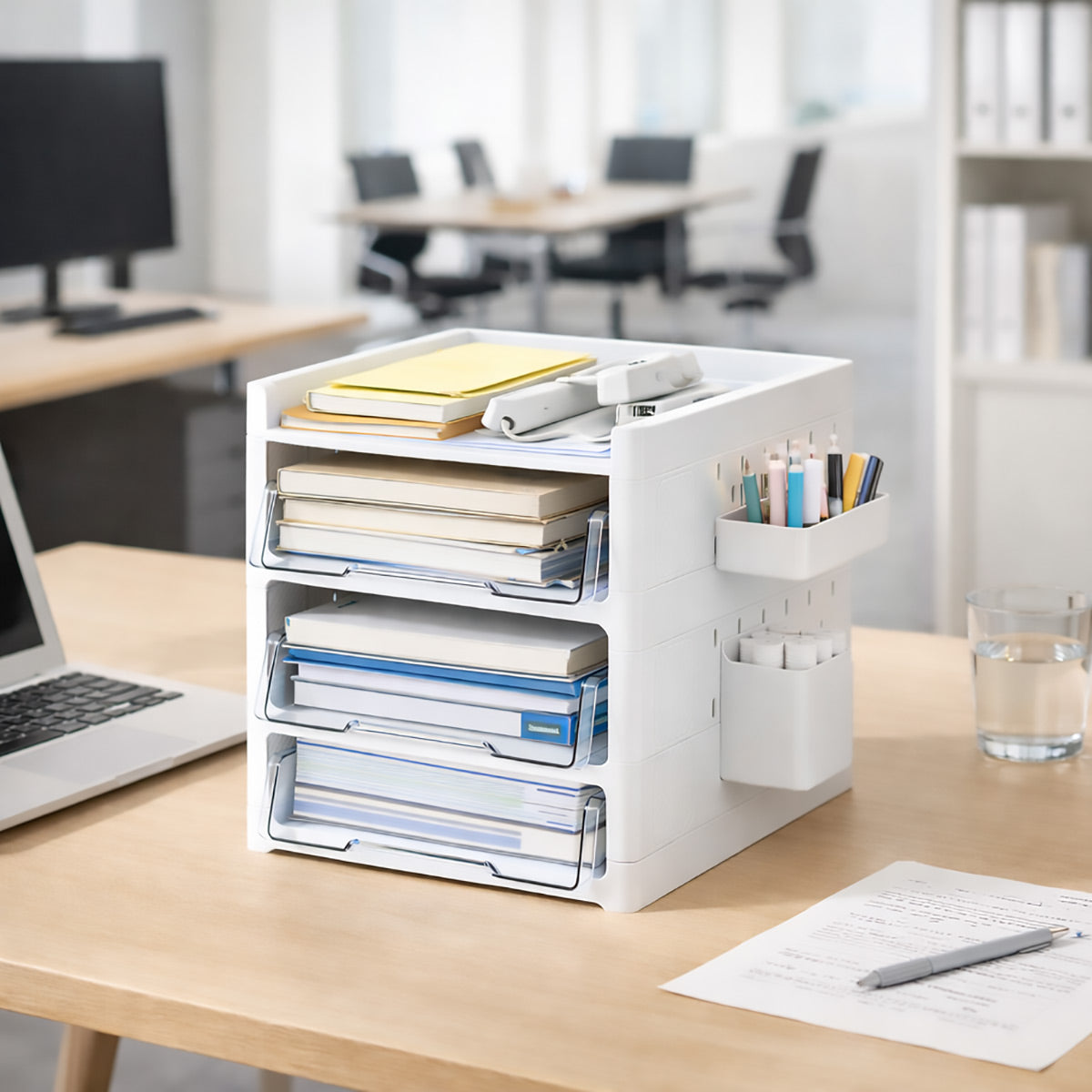 Desktop Pegboard Organiser Transparent Drawers