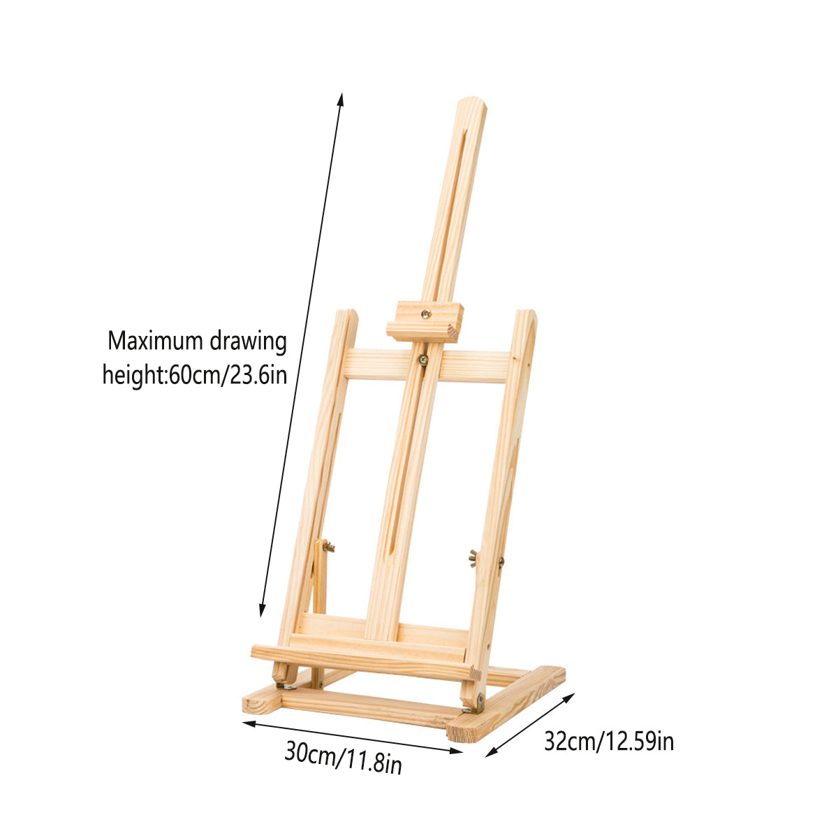 Wooden Tabletop Easel Stand Foldable Adjustable Natural Finish