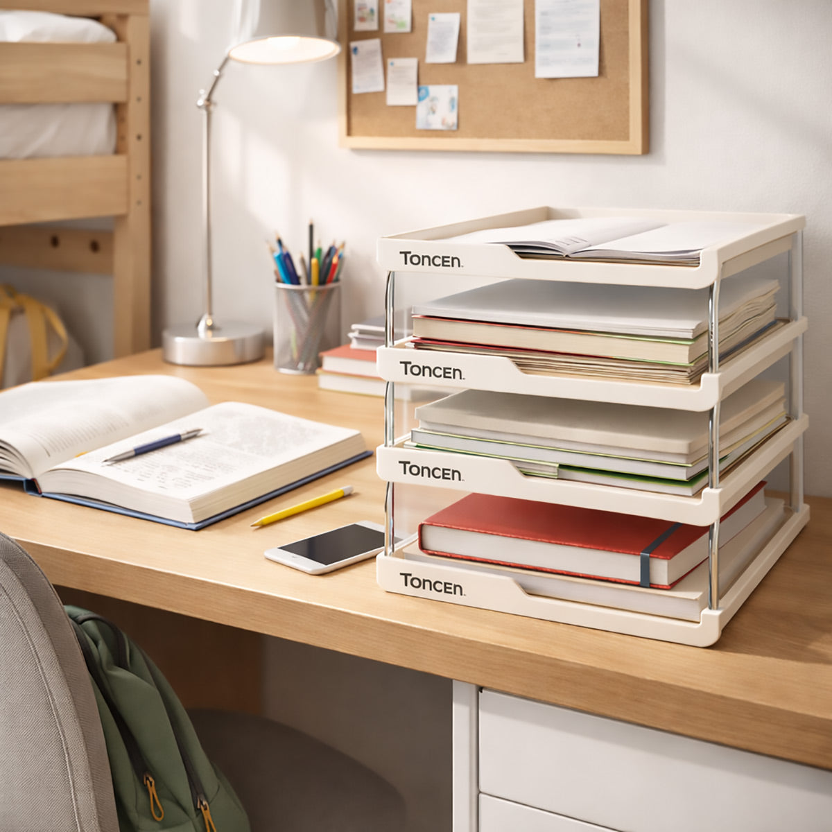 Stackable Desktop File Tray Organiser for A4 Documents