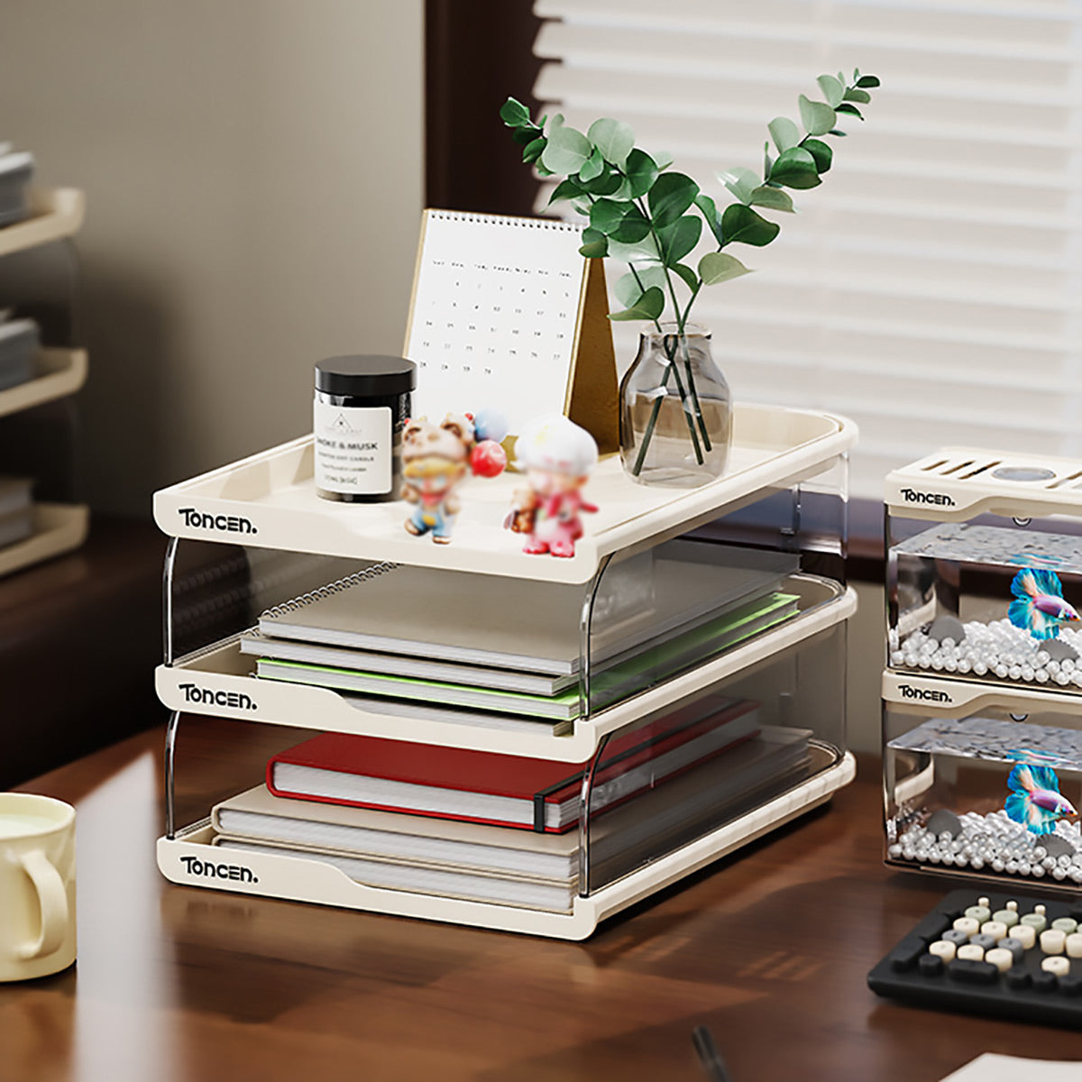 Stackable Desktop File Tray Organiser for A4 Documents
