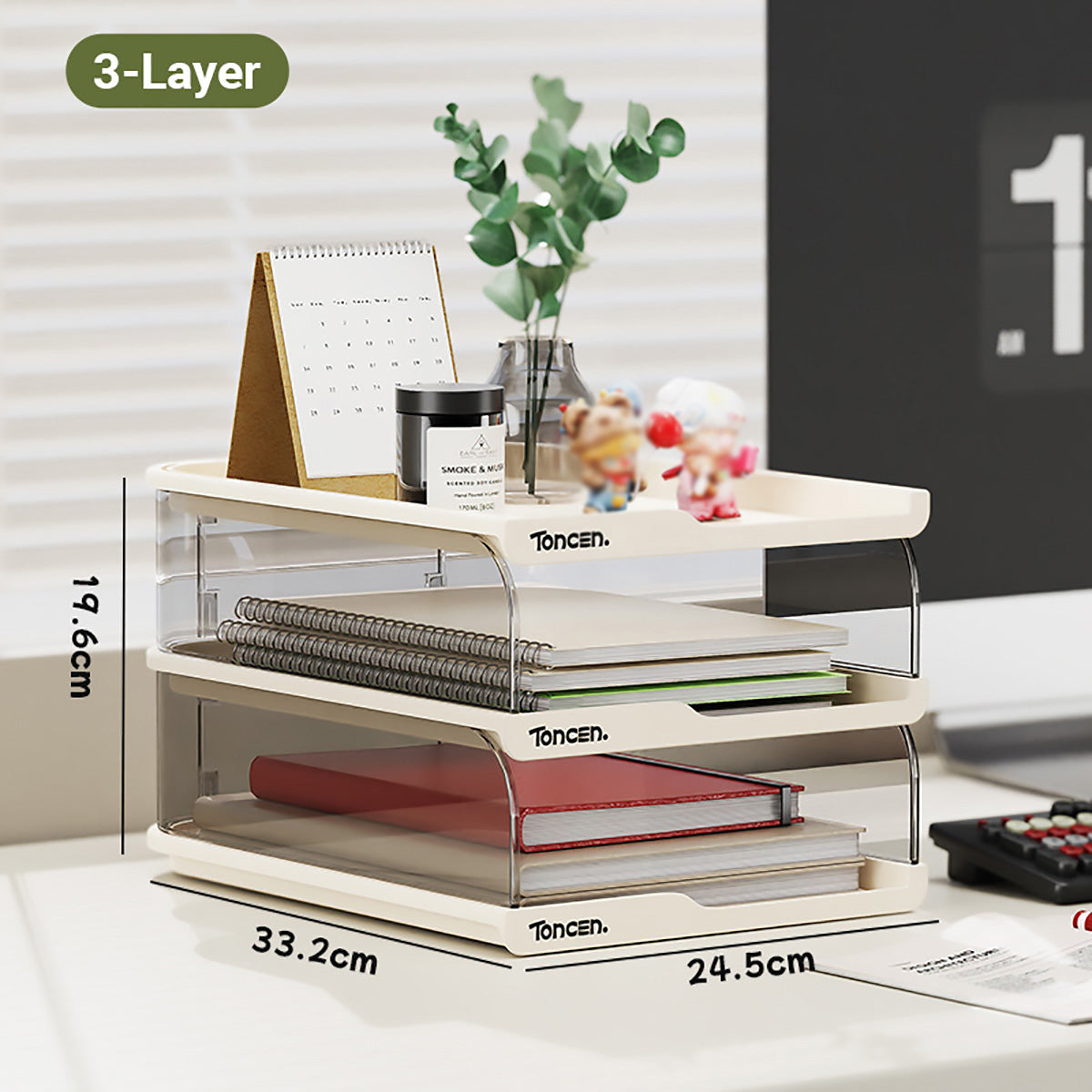 Stackable Desktop File Tray Organiser for A4 Documents