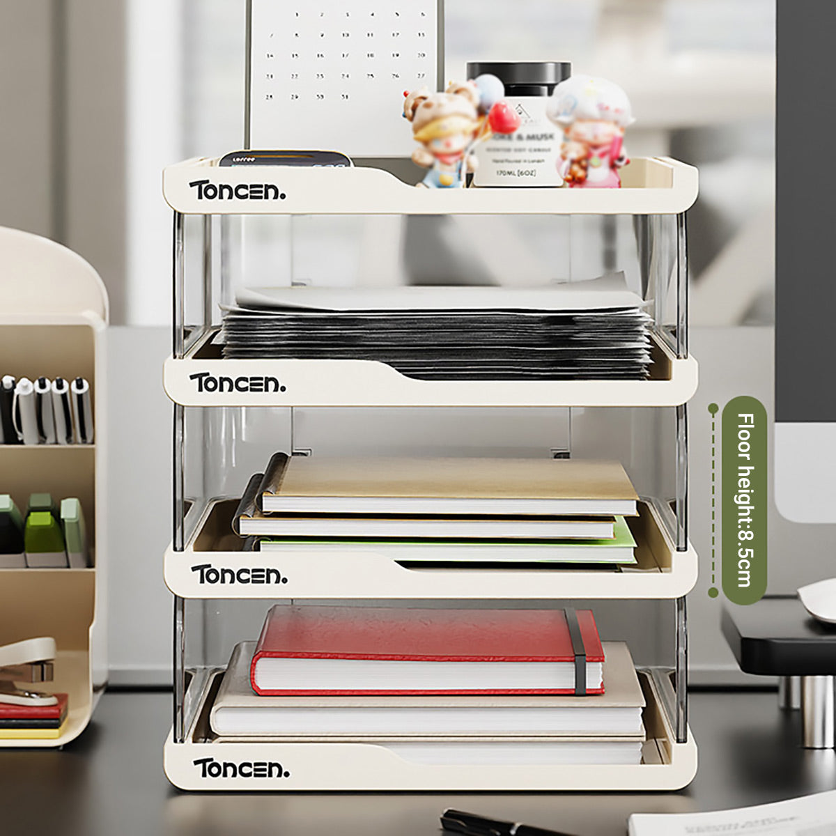 Stackable Desktop File Tray Organiser for A4 Documents