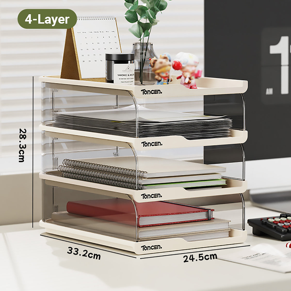 Stackable Desktop File Tray Organiser for A4 Documents